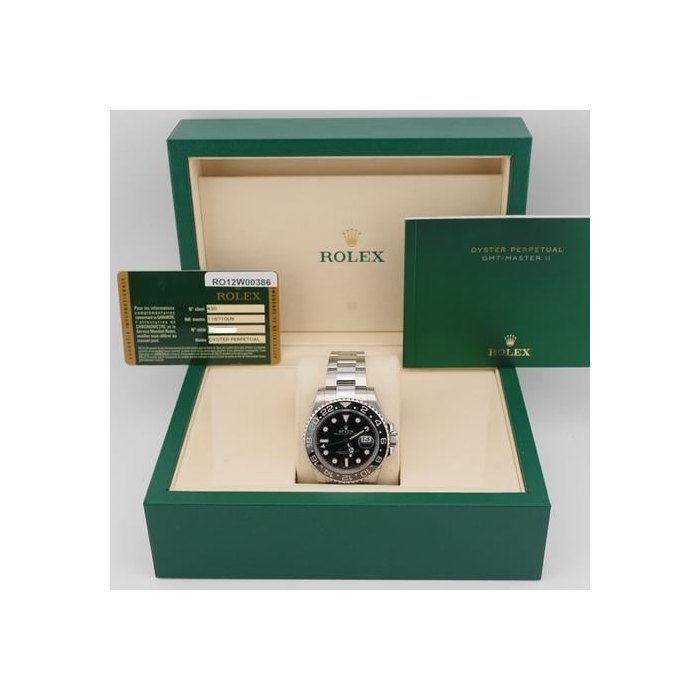 Rolex GMT-Master II116710LN GMT-Master II 40mm Black Dial Oyster Bracelet Box and Papers 2012