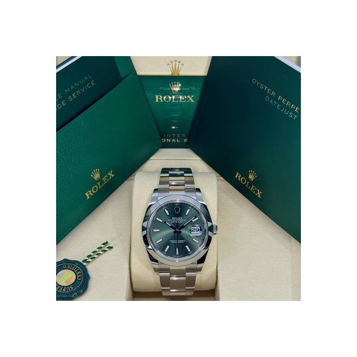 Rolex DatejustUnworn 2026 Datejust 41mm Stainless Steel Green Oyster 126300-0019