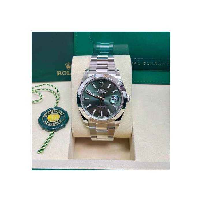 Rolex DatejustUnworn 2026 41mm Green Index Dial Oyster Bracelet Ref. 126300
