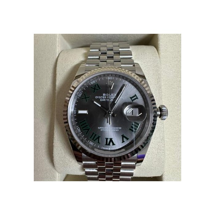 Rolex DatejustWimbledon 36mm Fluted Bezel Jubilee Bracelet Full Set Ref. 126234