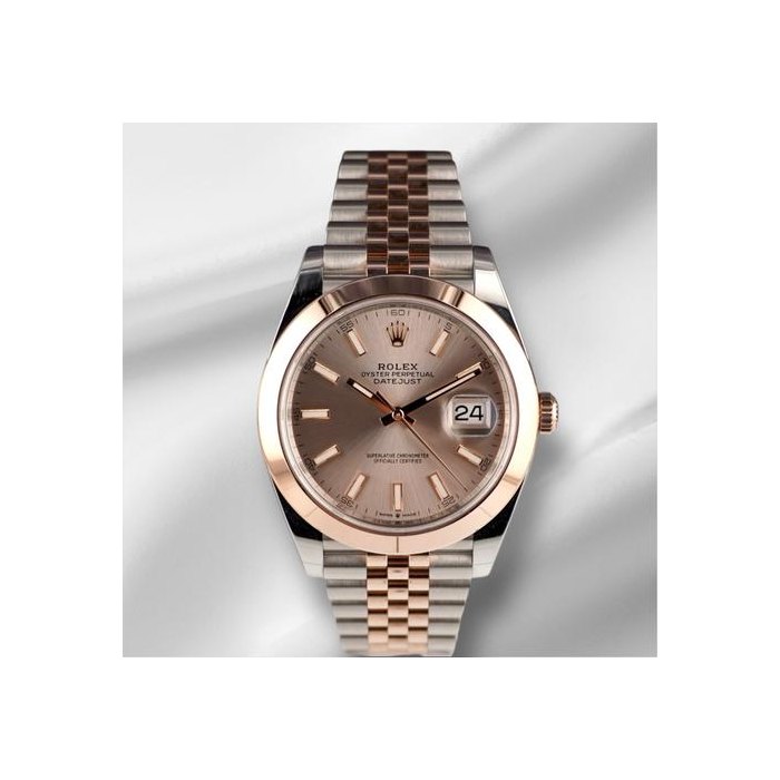 Rolex Datejust41mm Steel Rose Gold Sundust Dial Men's Watch 126301