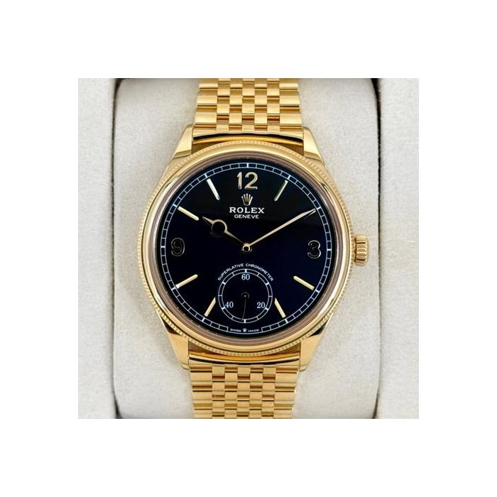 Rolex 1908NEW 2026 1908 39mm 52508 18kt Yellow Gold Settimo Bracelet Intense Black Dial