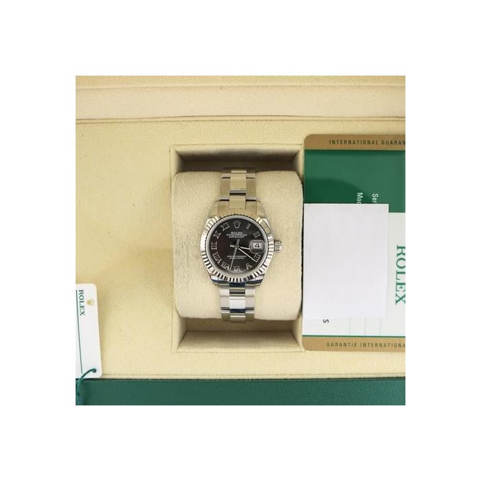 Rolex Lady-Datejust2018 Ladies Datejust 279174 Dark Grey Roman SS Oyster With Papers 28mm