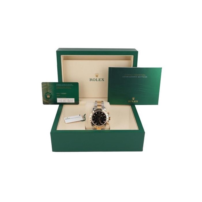 Rolex Daytona116503 Daytona 40mm Two Tone Black Dial Oyster Bracelet Box & Papers 2021