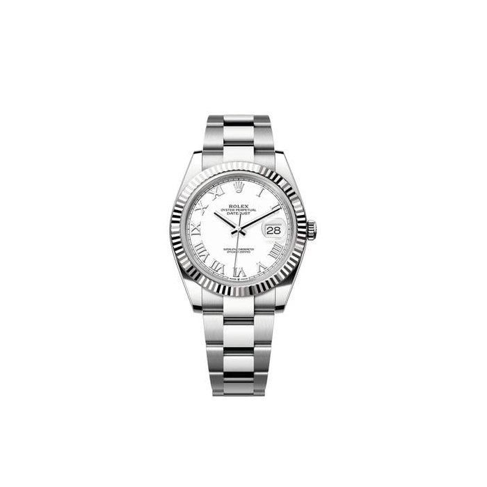 Rolex Datejust41 NEW 2025 White Roman Dial Stainless Steel Fluted Oyster Bracelet Ref. 126334