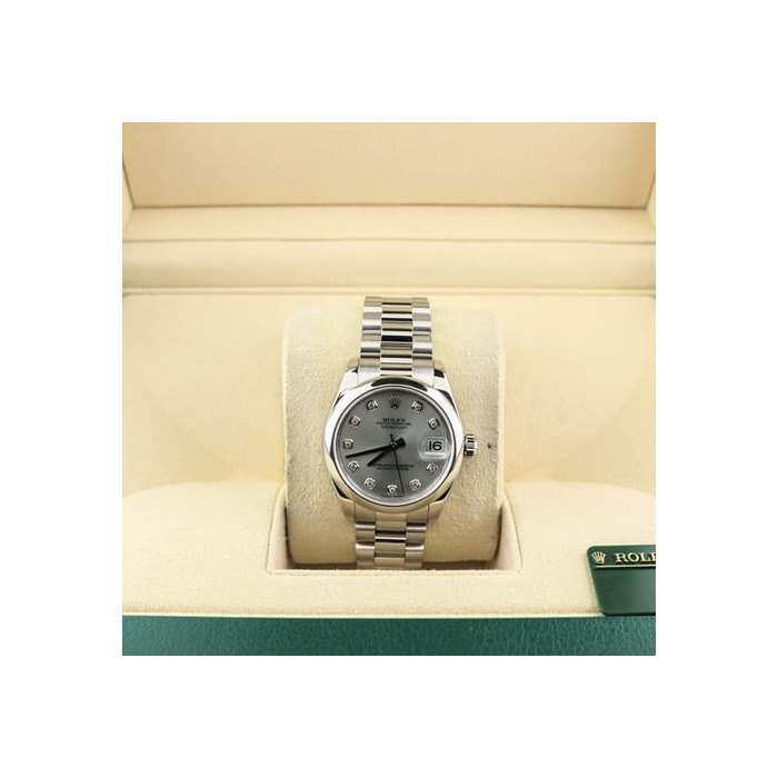 Rolex Datejust2001 Platinum President Midsize 178246 Glacier Diamond Dial Plat pres 31mm