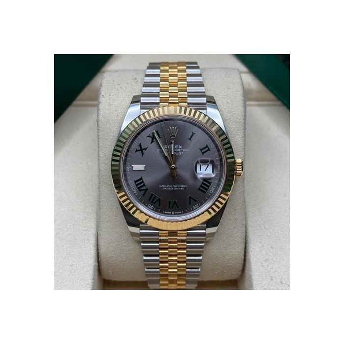 Rolex Datejust41 Wimbledon Dial Two Tone Yellow Gold Fluted Bezel Jubilee Bracelet Ref. 126333