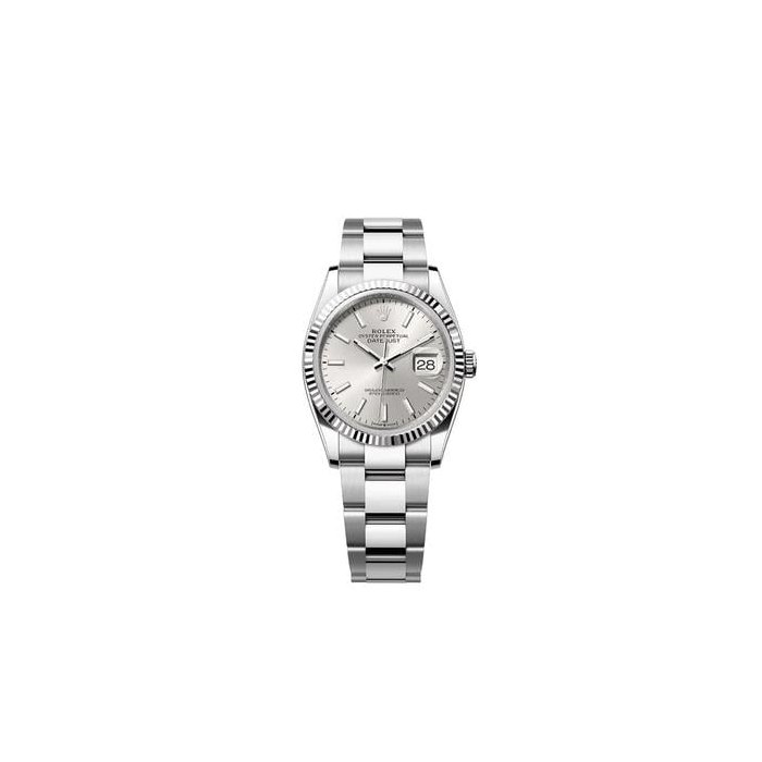 Rolex Rolex Datejust36 NEW 2025 Silver Index Dial Stainless Steel Fluted Bezel Oyster Bracelet, Price & Market Data
