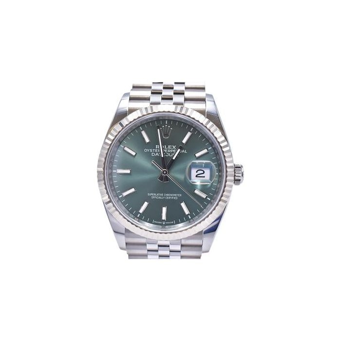 Rolex Datejust36 Stainless Steel and White Gold Mint Green Dial 126234