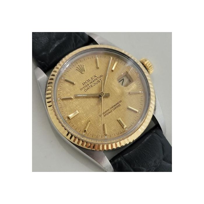 Rolex DatejustMens Rolex Oyster Datejust Ref 16013 18k SS 1980s 36mm Automatic Swiss NA106