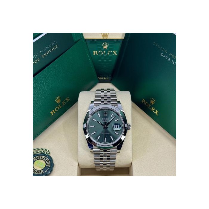 Rolex DatejustUnworn 2026 Datejust 41mm Stainless Steel Green Jubilee 126300-0020
