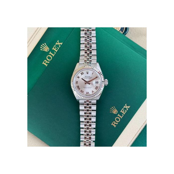 Rolex Lady-Datejust28mm 2021 Silver Roman Fluted Jubilee Preowned 279174