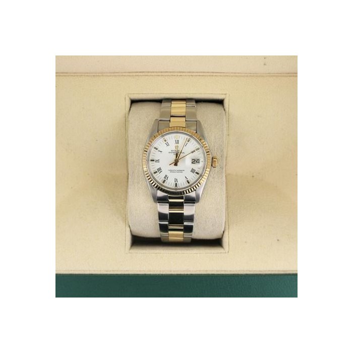Rolex Oyster PerpetualDate 1500 White Roman Dial TT Oyster No Papers 34mm
