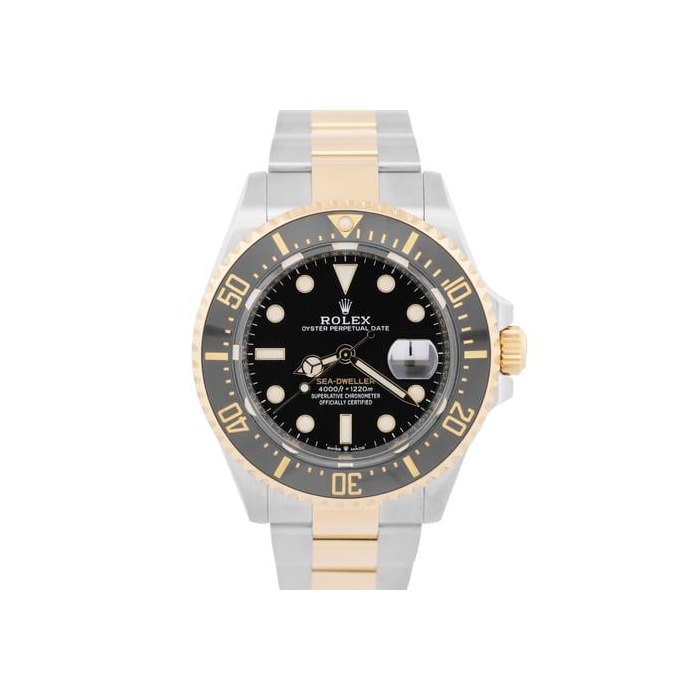 Rolex Sea-Dweller43mm BLACK Two-Tone 18K Yellow Gold Steel Ceramic Watch 126603