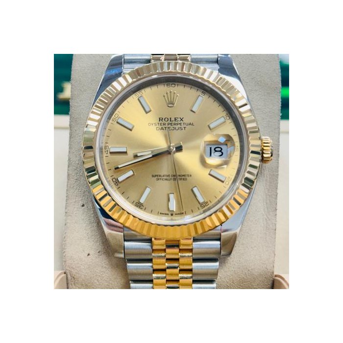 Rolex Datejust41 126333 Two Tone Champagne Index Dial Jubilee MINT