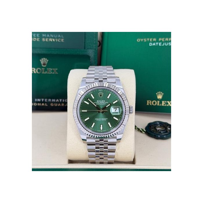 Rolex DatejustUnworn 2026 Datejust 41mm Mint Green Jubilee 126334-0028 Complete