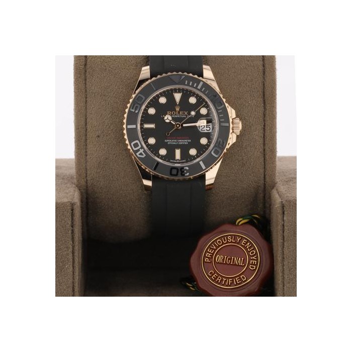 Rolex Yacht-Master37 Everose Black Dial Oysterflex Ref. 268655