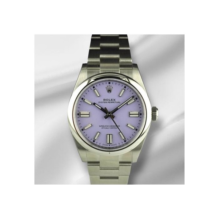 Rolex Oyster Perpetual41mm Steel Lavender Dial Men's Watch 134300