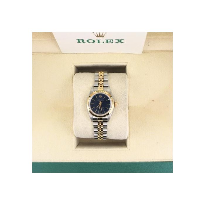 Rolex Oyster Perpetual1996 Ladies Oyster Perpetual 67183 Blue Dial TT Jubilee With Papers 24mm