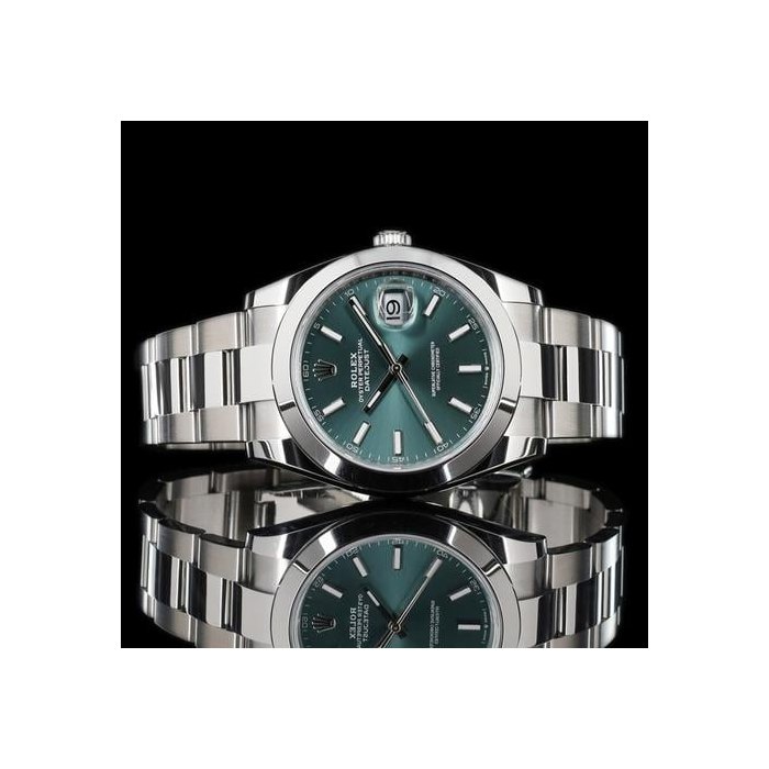 Rolex Datejust41 Green Dial Stick Smooth Oyster 126300 FULL SET