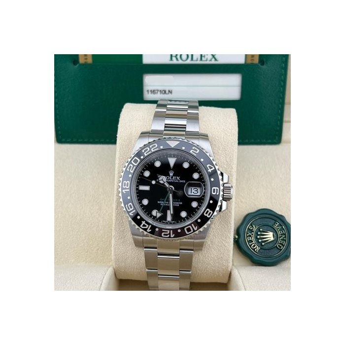 Rolex GMT-Master IIIn Stock 116710LN GMT-Master II Stainless Steel Oyster Band Men's Watch