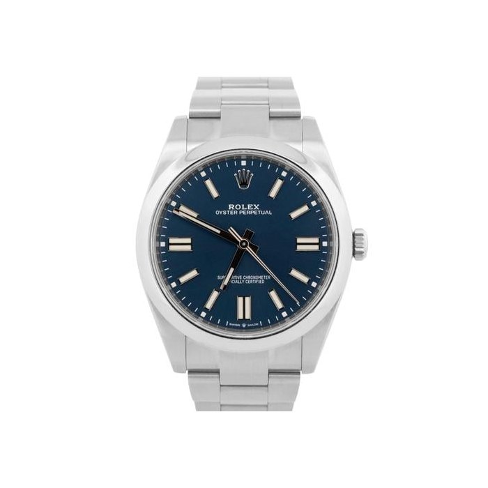 Rolex Oyster Perpetual2020 PAPERS Rolex Oyster Perpetual 41mm BLUE Stainless Steel Watch 124300 BOX