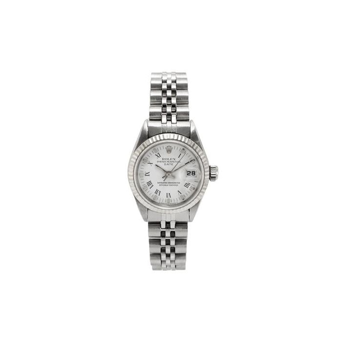 Rolex Oyster PerpetualDate White Roman Jubilee Steel Watch Ref. 6919