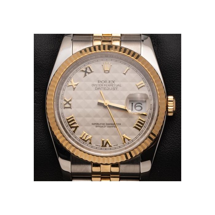 Rolex Datejust36 Ivory Pyramid Dial Appraisal Certificate Ref. 116203