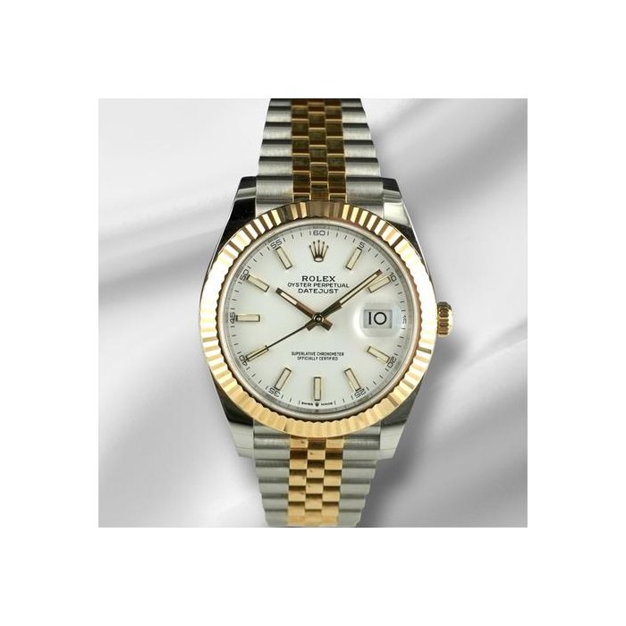 Rolex Datejust41mm 18K YG / Steel White Dial Jubilee Men's Watch 126333