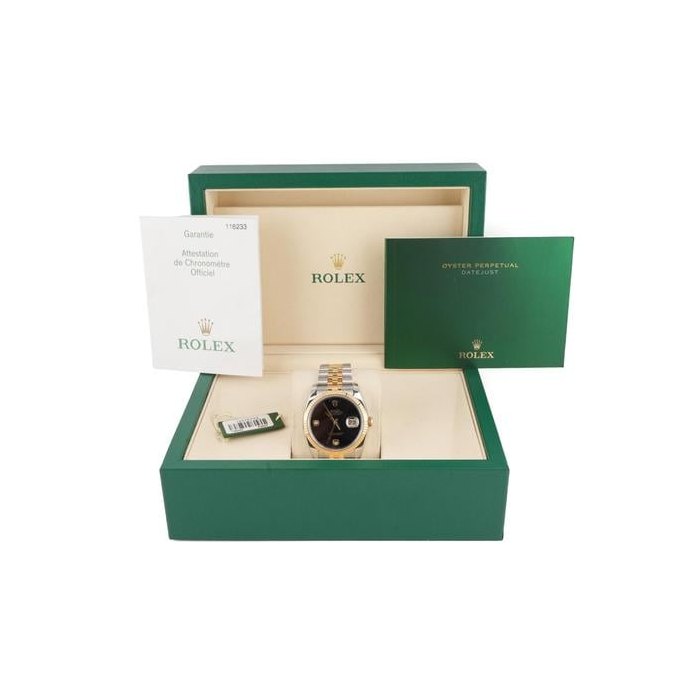 Rolex Datejust116233 Datejust 36mm Black Onyx Dial Jubilee Bracelet Box and Papers 2005