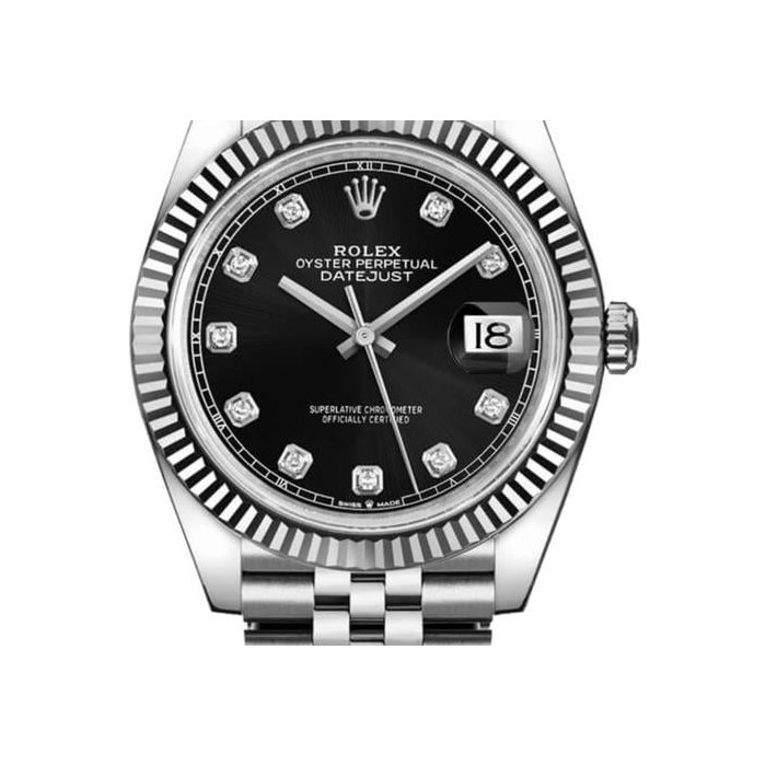 Rolex Rolex Datejust41mm Black Diamond Dial Stainless Steel Jubilee Men's Watch 126334-0012 Complete Full Set, Price & Market Data