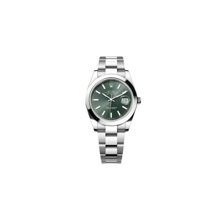 Rolex Datejust41 NEW 2025 Mint Green Index Dial Stainless Steel Oyster Bracelet Smooth Bezel Ref. 126300