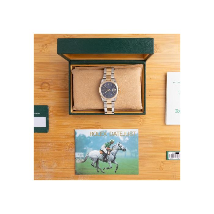 Rolex Datejust1999 36mm 16203 Datejust Blue Stick w Original Rolex Box & Warranty Papers