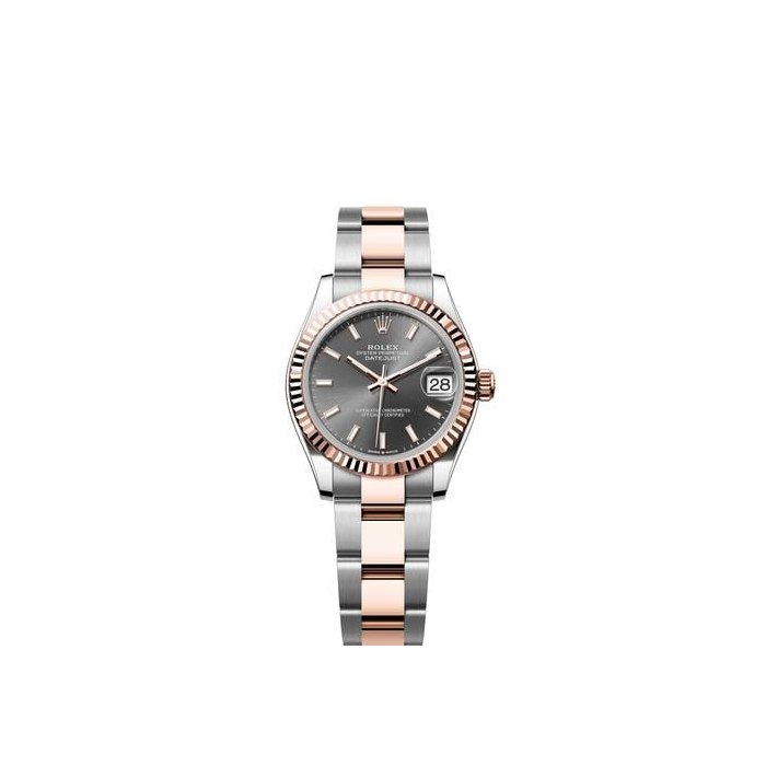 Rolex Datejust31 NEW 2026 Slate Grey Index Dial Two Tone Rose Gold Fluted Bezel Oyster Bracelet Ref. 278271