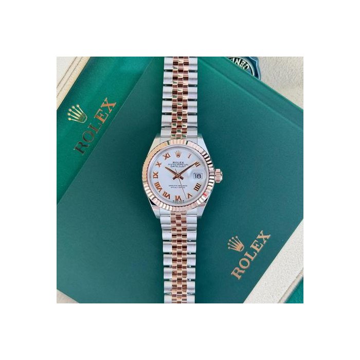 Rolex Lady-Datejust28mm UNWORN 2026 White Roman Fluted Jubilee 279171