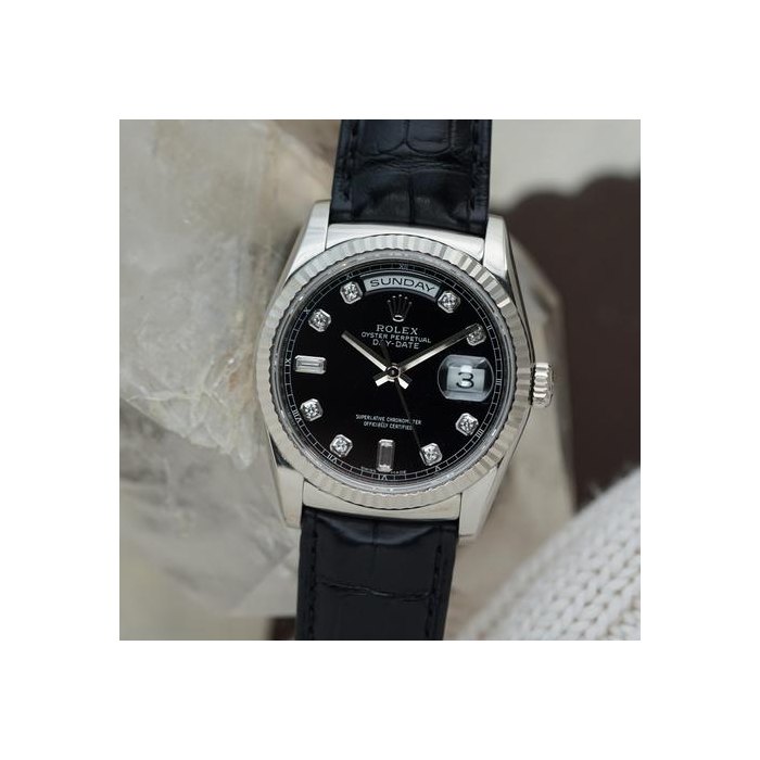 Rolex Day-Date36 Factory Black Diamond Dial Ref. 118139