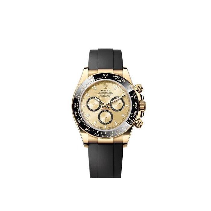Rolex DaytonaNEW 2026 Champagne Index Dial Yellow Gold Case Ceramic Bezel Oysterflex Strap Ref. 126518ln