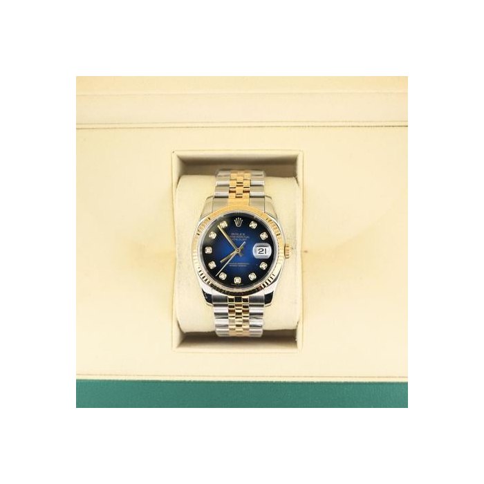 Rolex Rolex Datejust2006 Datejust 116233 Blue Vignette Diamond Dial TT 18kt Jubilee 36mm, Price & Market Data