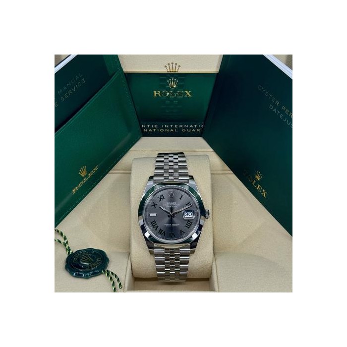 Rolex DatejustUnworn 2026 Datejust 41mm Stainless Steel Wimbledon Slate Jubilee 126300-0014