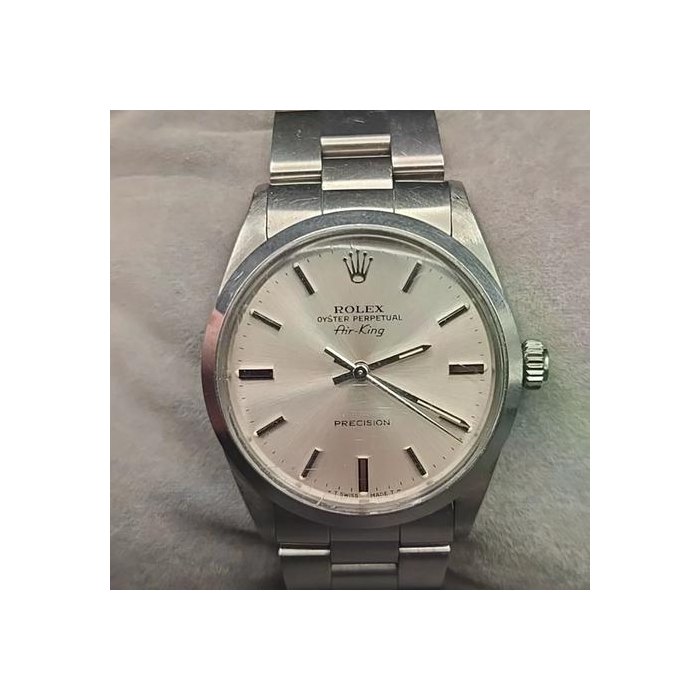 Rolex Air KingOyster Perpetual Air King 34mm Silver Dial Mens Watch 5500