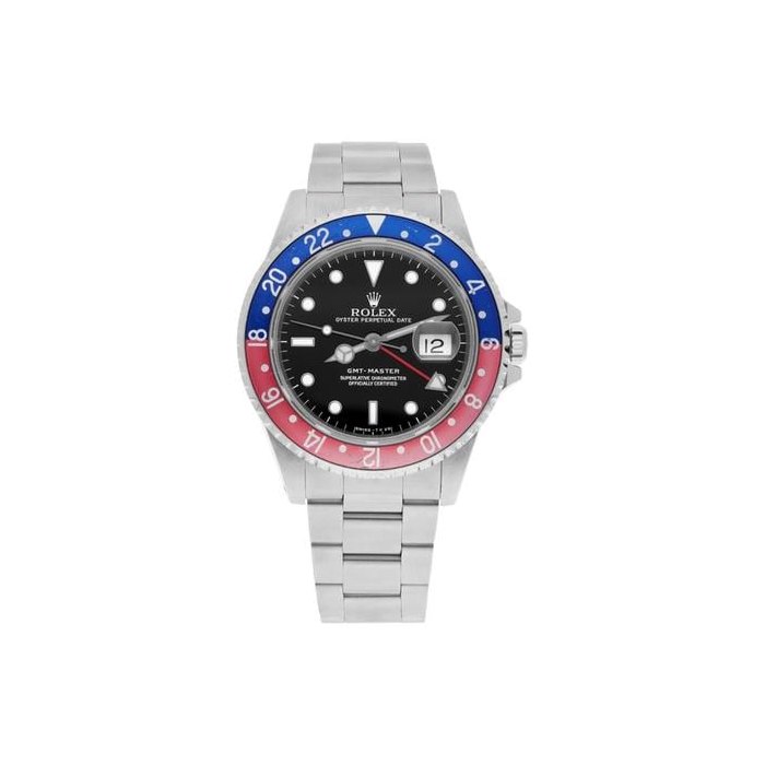 Rolex GMT-Master40mm PEPSI Black Stainless Steel Watch Blue/Red 16700 Year 1995