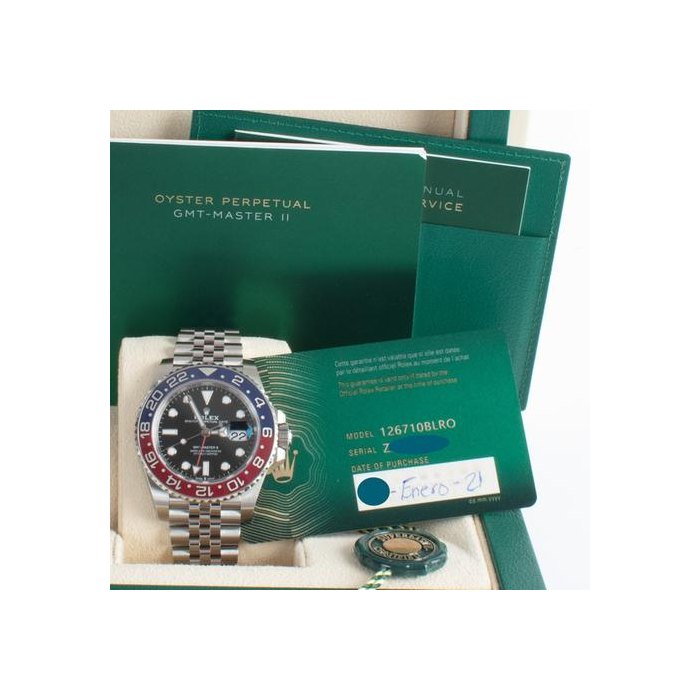 Rolex GMT-Master II'Pepsi' 2021 Full Set 126710BLRO Steel Black Dial 40mm