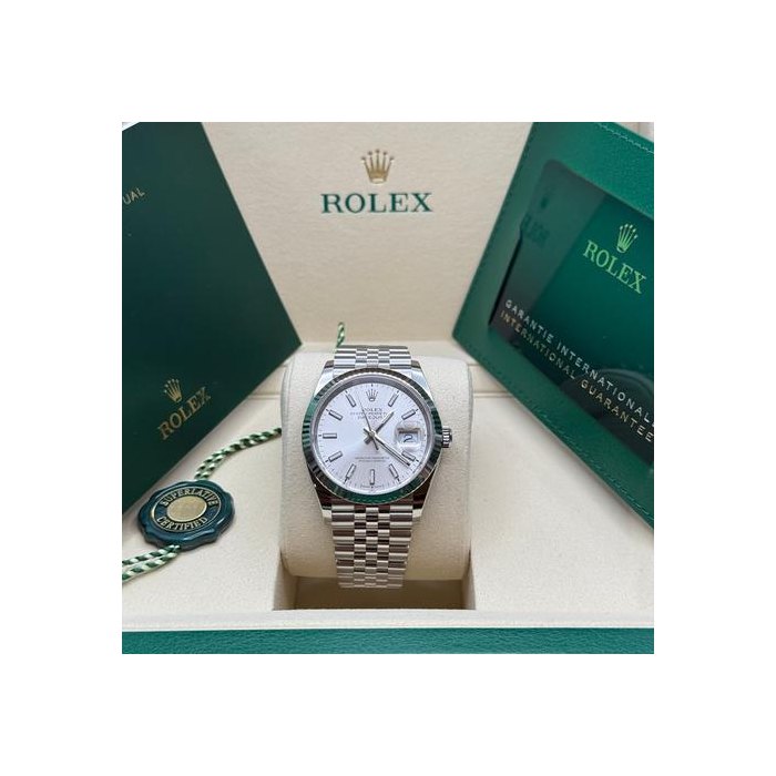 Rolex Datejust36 NEW 2025 Silver Index Dial Fluted Bezel Stainless Steel Jubilee Bracelet Ref. 126234