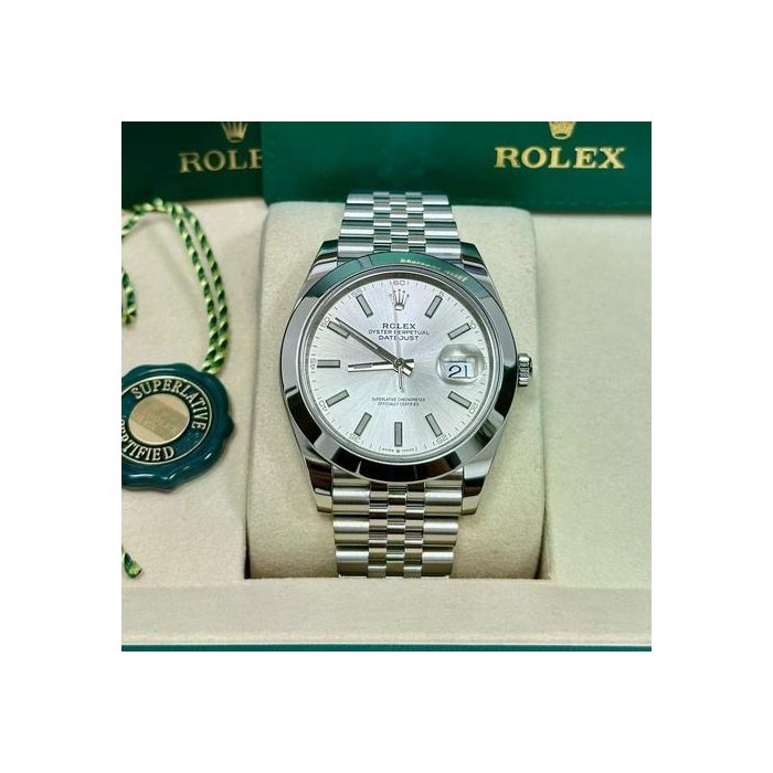 Rolex DatejustUnworn 2026 41mm Silver Index Dial Smooth Bezel Jubilee Ref. 126300