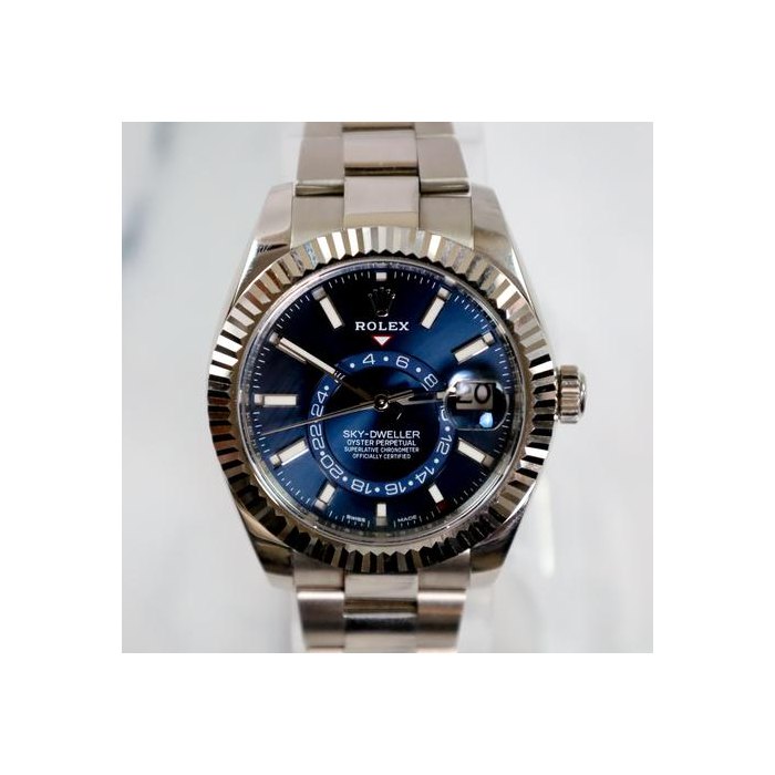 Rolex Sky-Dweller326939 White Gold RARE Factory Blue Dial Factory Blue Dial With Serial Check From Rolex Very Rare