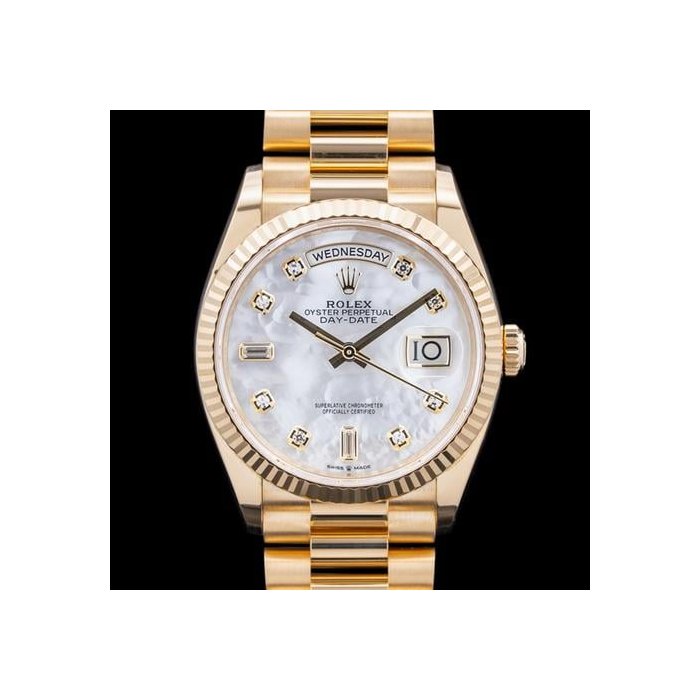 Rolex Day-Date128238 Day-Date 36 18K Yellow Gold Mother of Pearl Diamond Dial