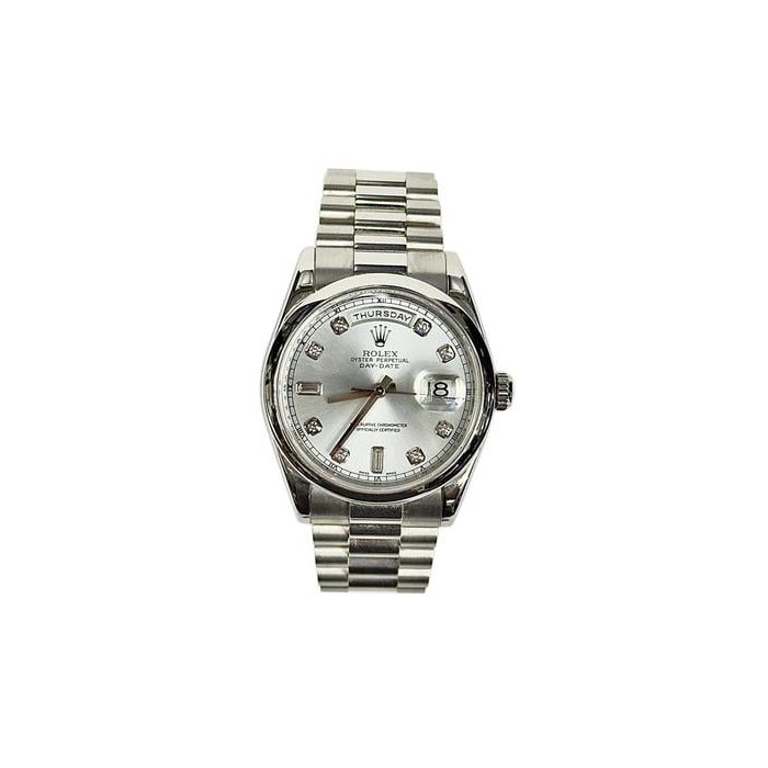 Rolex Day-Date36 EXCELLENT CONDITION 2008 DAY-DATE 36 PLATINUM ICE BLUE DIAL Ref. 118206