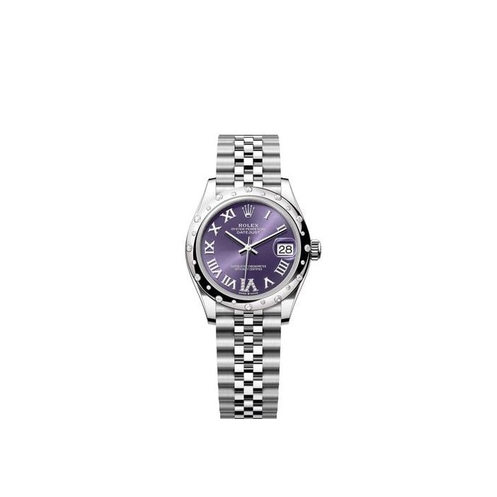 Rolex Datejust31 Purple Aubergine Roman Diamond Dial Stainless Steel Scatter Diamond Jubilee Ref. 278344RBR