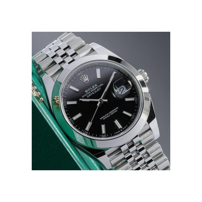 Rolex Datejust41 2025 Complete 41mm Oystersteel Black Dial Smooth Bezel Jubilee Bracelet 126300