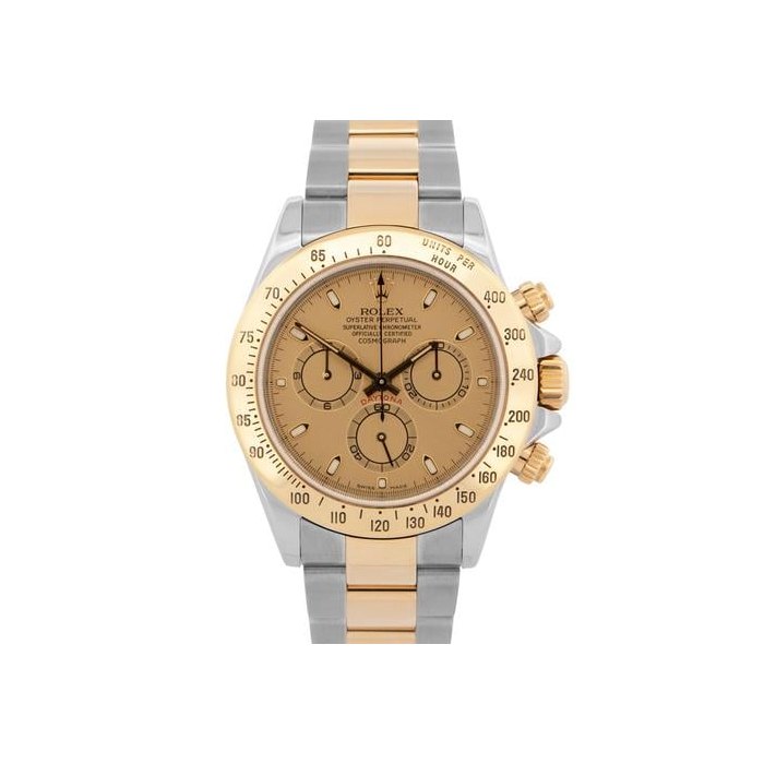 Rolex DaytonaCosmograph CHAMPAGNE 18K Yellow Gold Two-Tone Steel Watch 116523